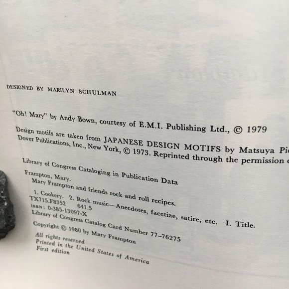 ROCK & ROLL RECIPES  COOKBOOK MARY FRAMPTON & FRIENDS - Picture 2 of 12